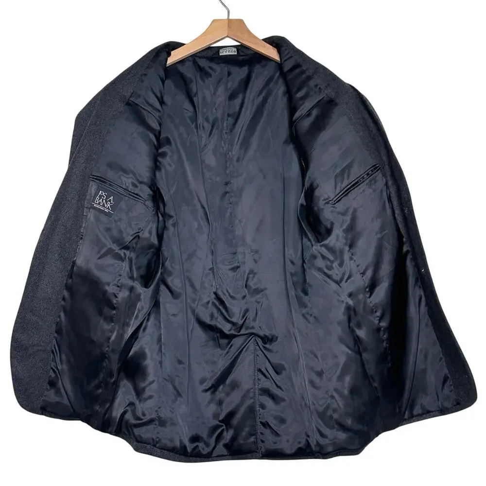 Jos. A. Bank Men's 44R Blazer Charcoal‎ Gray 100% Cashmere Sportscoat Business